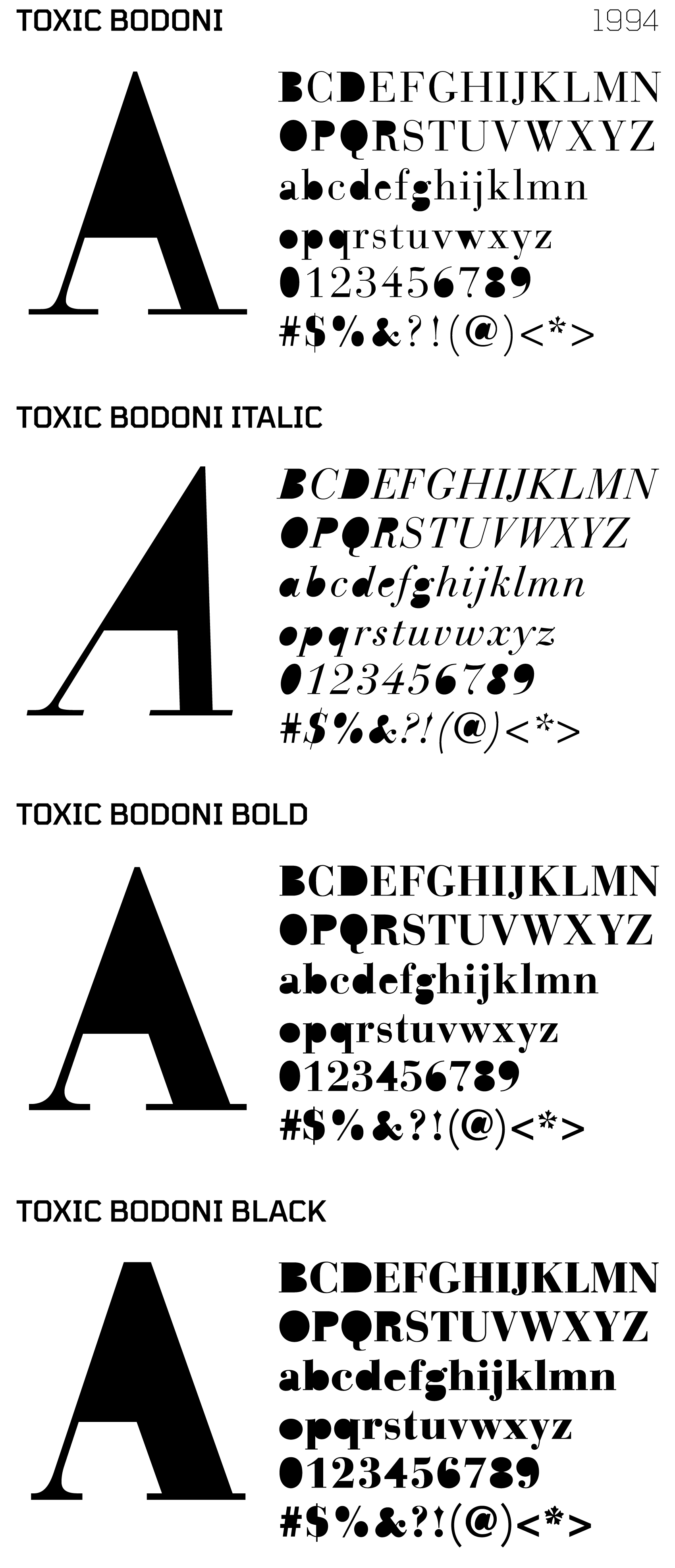 Fonte Toxic Bodoni